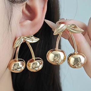 🍒 NEW Gold Cherry Drop Earrings 🍒